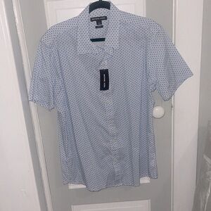 Michael Kors Men’s Dress Shirt-Powdwr Blue MK mini logo